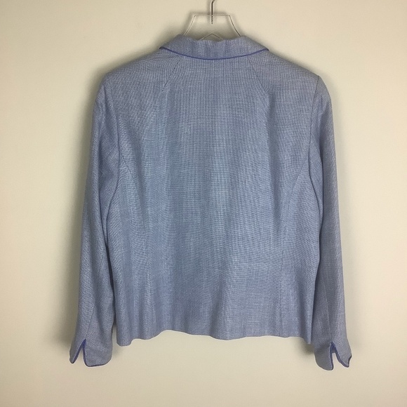 Pendleton Petite Women's Marled Wool Silk Blend Blue Career Blazer 12 NWOT - Picture 7 of 11